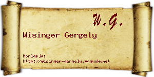 Wisinger Gergely névjegykártya